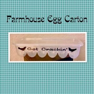Farmhouse Egg Carton, “Get Crackin” Egg Holder For The Refrigerator